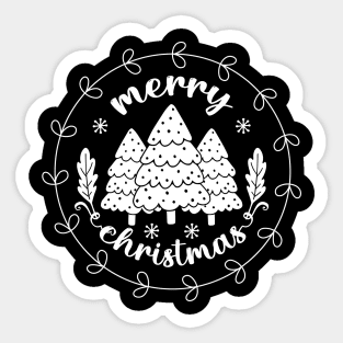 Merry Christmas-Xmas Tree-Christmas T-Shirts funny Sticker